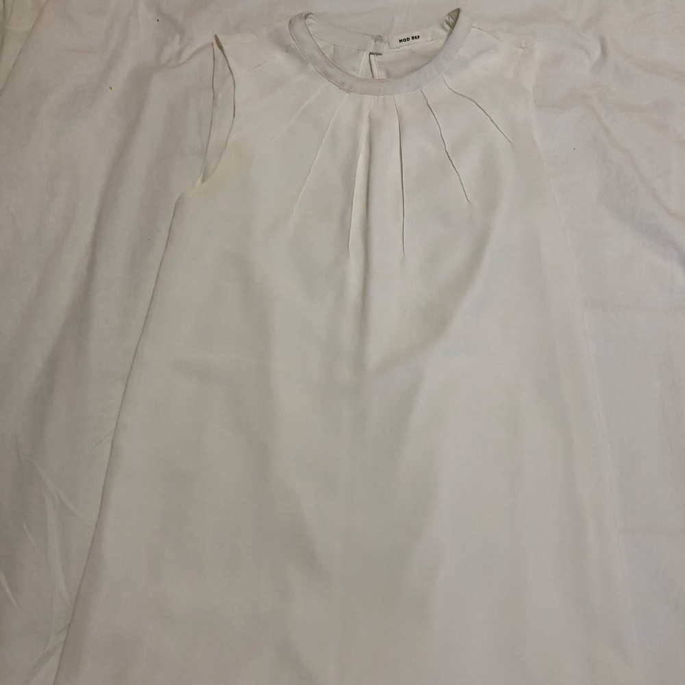 White mid length tank top linen dress